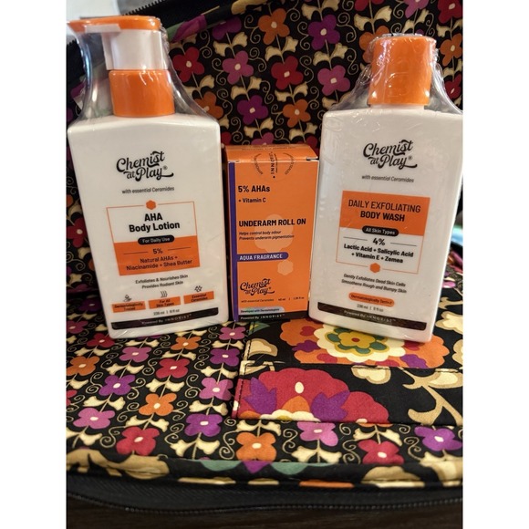 Chemist at Play Other - Chemist at Play Daily Set Exfoliating body wash, body lotion, and under arm roll